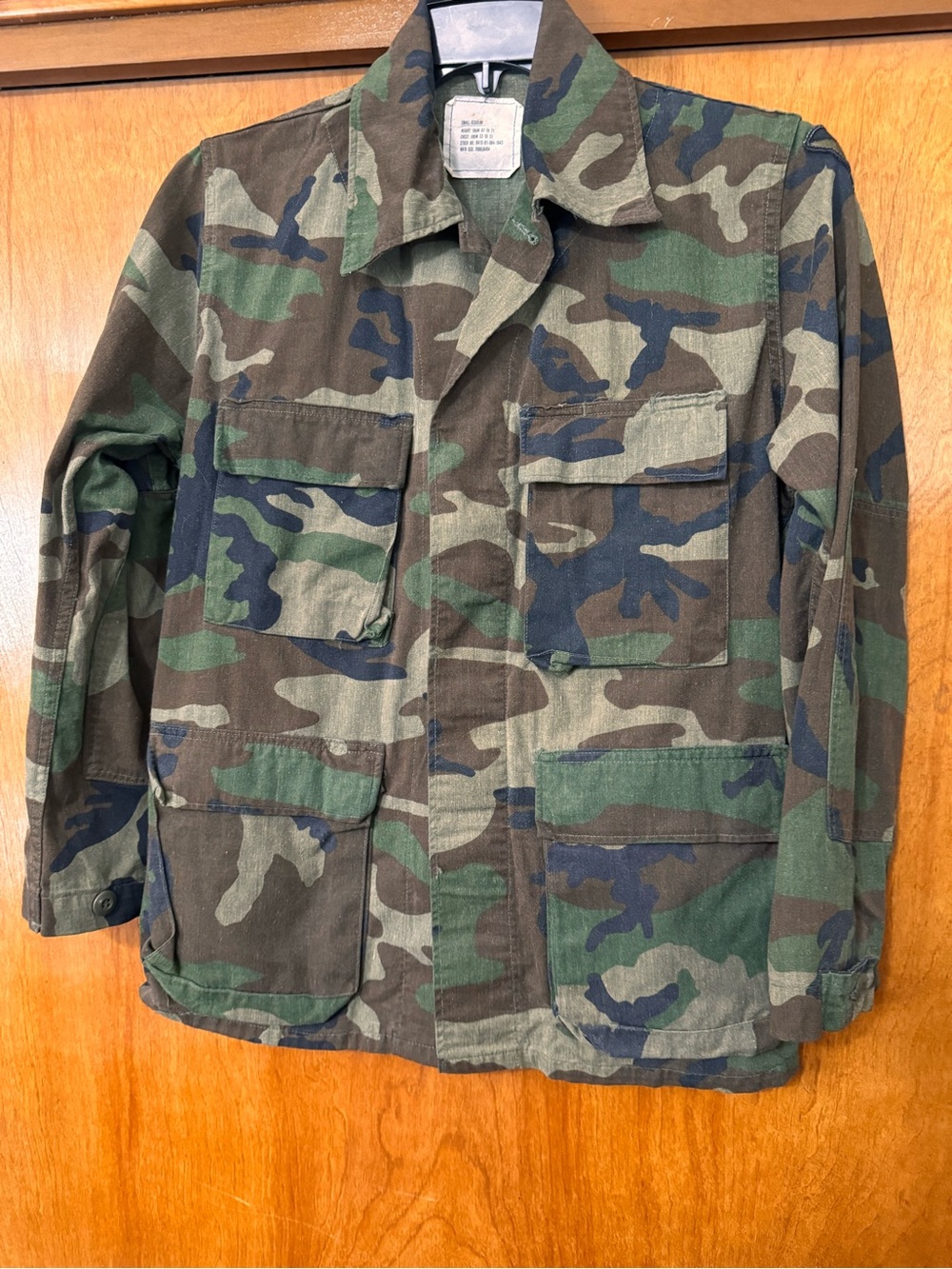 US Military Woodland Camo Combat Coat Small Regular DLA100-82-C-0237
